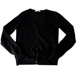 SUISTUDIO Cardigan Sweater Womens XS Donna Black Button Down Merino Wool